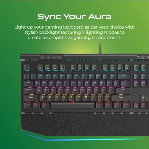 Vertux Gaming Keyboard, Ergonomic USB