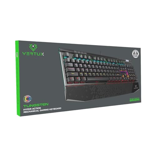 Vertux Gaming Keyboard, Ergonomic USB