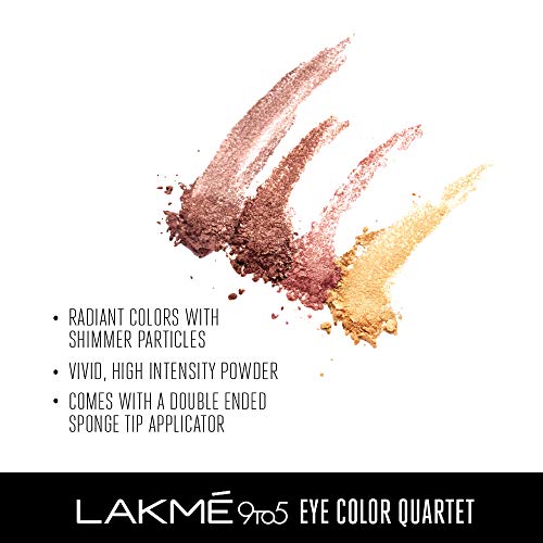 Lakme 9 to 5 Eye Color Quartet Eye Shadow, Desert Rose, 7g - Image 6