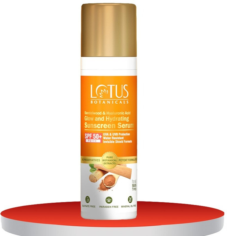 Lotus Botanicals Sunscreen - SPF 50 PA+++ Sandalwood & Hyaluronic...more