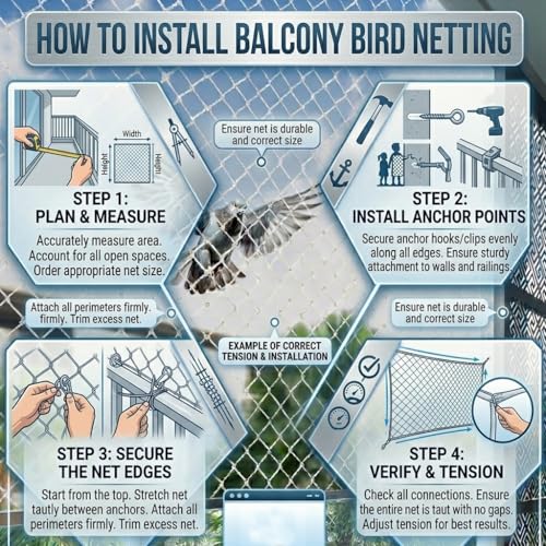 BENAVJI Bird Net for Balconies