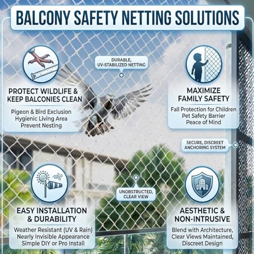 BENAVJI Bird Net for Balconies