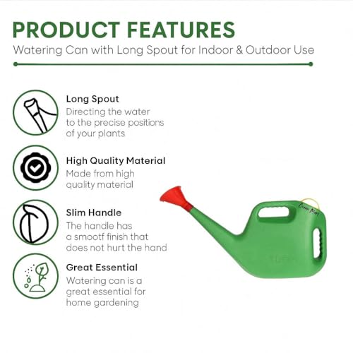 Watering Can - Green (5L) | Garden Water Can with Built-in Sprayer - Image 6