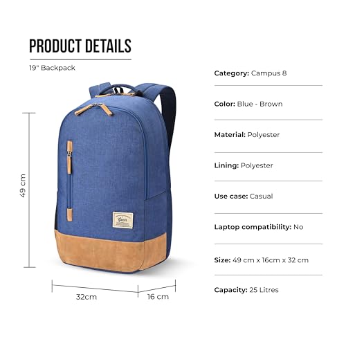 Gear Classic 49 cms Brown and Blue Casual Backpack (BKPCAMPS81002) - Image 4