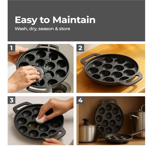 Lifelong Cast Iron Paniyaram Pan