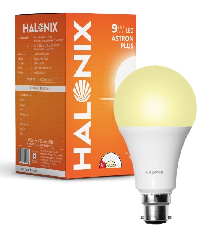 Halonix 9W B22 Yellow Led Bulb, Pack of 10 - Image 2