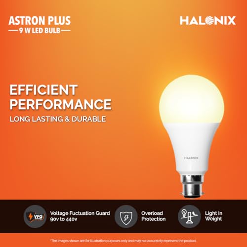 Halonix 9W B22 Yellow Led Bulb, Pack of 10 - Image 4