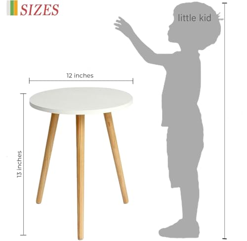 Engineered Wood Foldable Round Shaped Side Table (Black) - Image 3