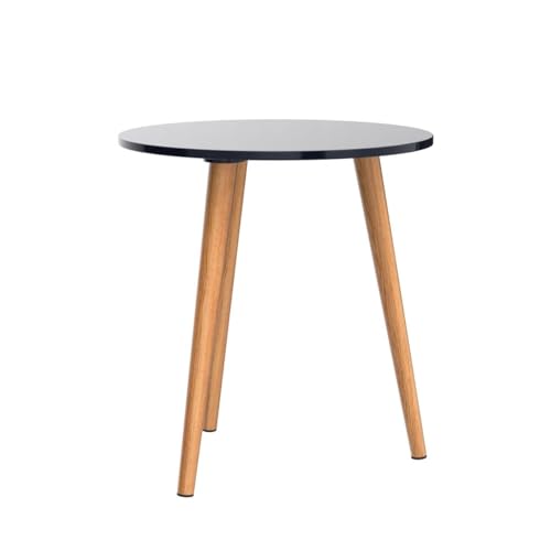 Engineered Wood Foldable Round Shaped Side Table (Black) - Image 5