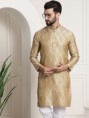 SOJANYA (Since 1958 Men's Silk Blend Designer Long Kurta - Image 2