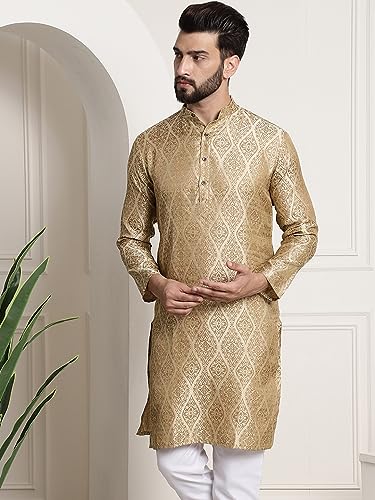 SOJANYA (Since 1958 Men's Silk Blend Designer Long Kurta - Image 3
