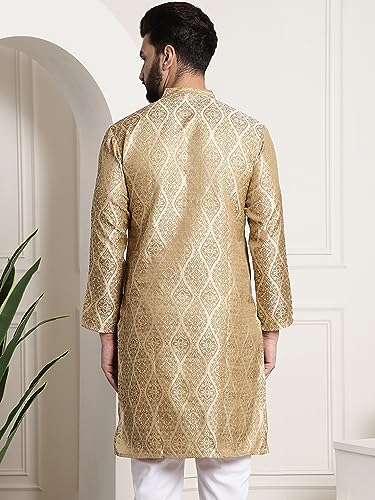 SOJANYA (Since 1958 Men's Silk Blend Designer Long Kurta - Image 4