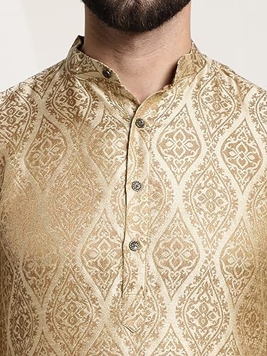 SOJANYA (Since 1958 Men's Silk Blend Designer Long Kurta - Image 5