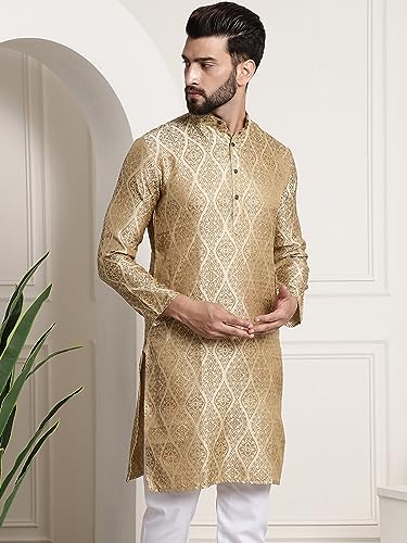 SOJANYA (Since 1958 Men's Silk Blend Designer Long Kurta - Image 6