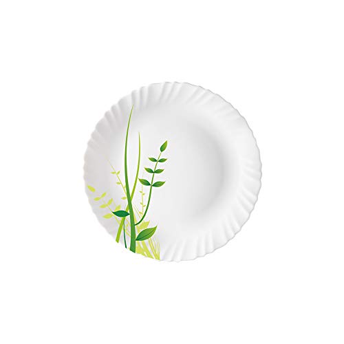 Larah By Borosil Herbs Opalware Leaf Dinner Set, 21-Pieces, White - Image 3