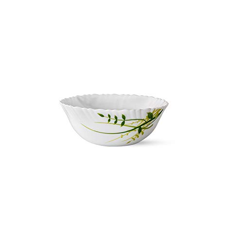 Larah By Borosil Herbs Opalware Leaf Dinner Set, 21-Pieces, White - Image 5