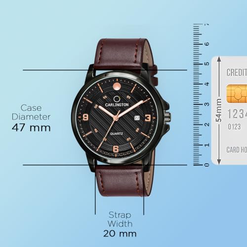 Carlington Analog Watches for Men with Leather Strap - CT 1050 - Image 4