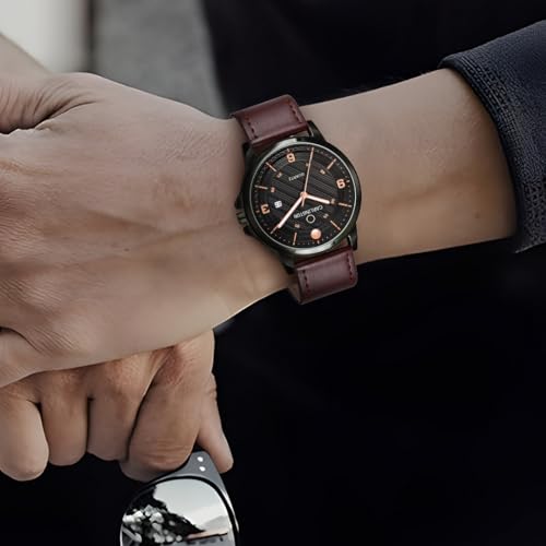 Carlington Analog Watches for Men with Leather Strap - CT 1050 - Image 5