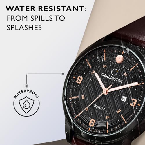 Carlington Analog Watches for Men with Leather Strap - CT 1050 - Image 7