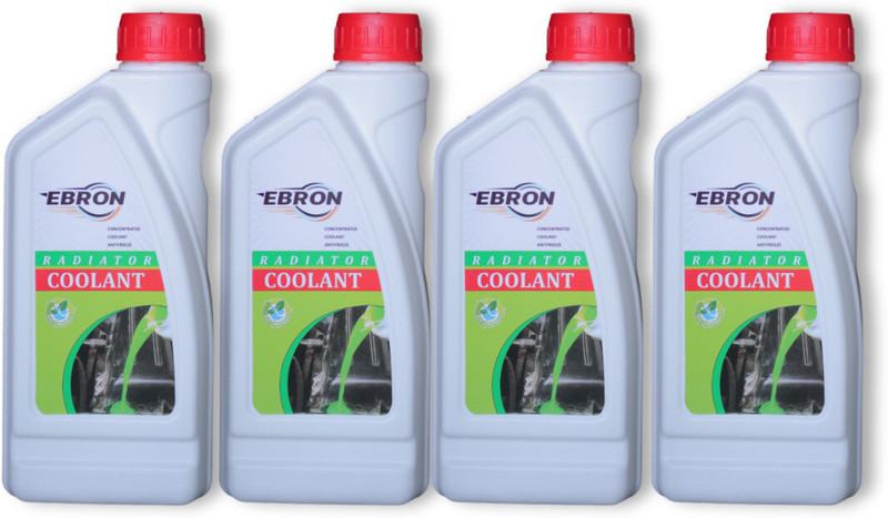 EBRON Radiator Antifreeze Coolant, Tropical Formula Engine Coolant, For Car & Bike, 4L Coolant Green(1 L, Pack of 4)