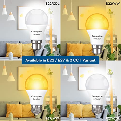 Crompton Dyna Ray 5W Round E27 LED Warm White Pack of 1 - Image 3