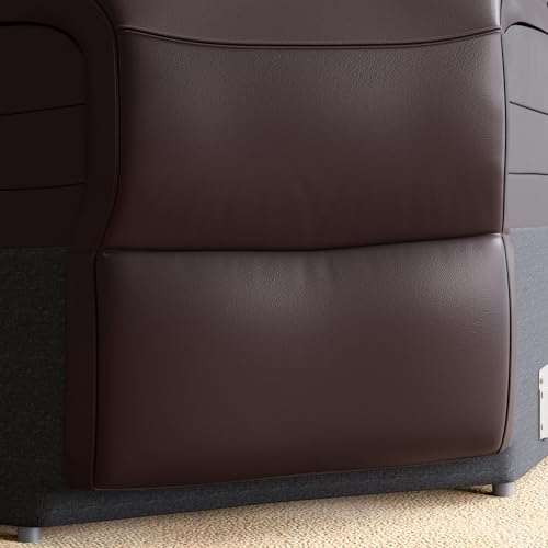 Home Centre Stockholm Half Leather 1-Seater Wedge Recliner - Brown - Image 6