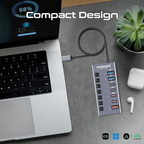 Promate 7-in-1 USB-C MultiPort Hub