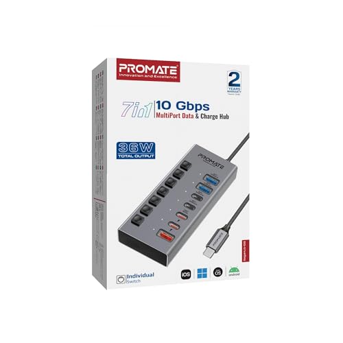 Promate 7-in-1 USB-C MultiPort Hub