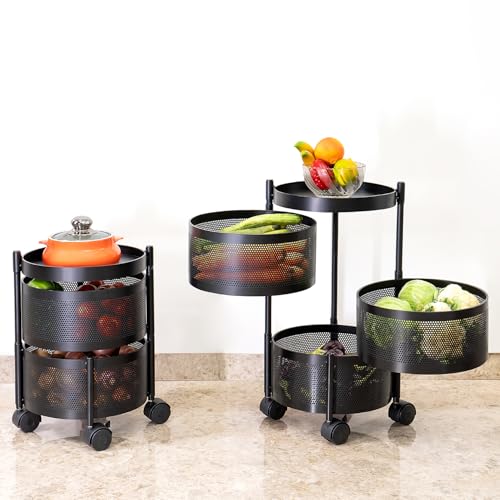Kitchenwell Round Multi-Purpose Rotatable Trolley