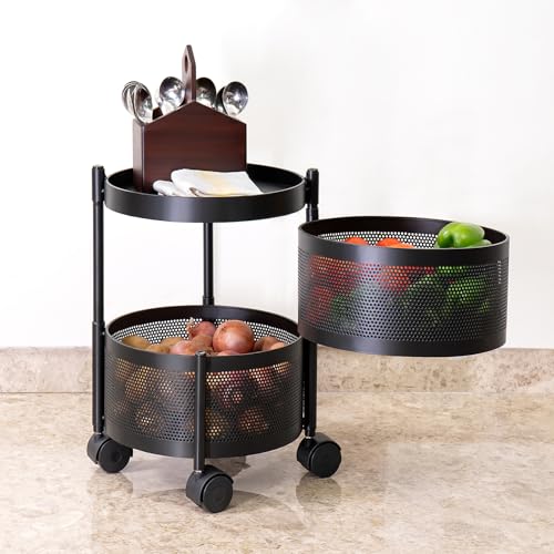 Kitchenwell Round Multi-Purpose Rotatable Trolley