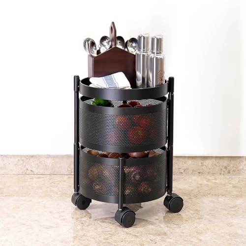 Kitchenwell Round Multi-Purpose Rotatable Trolley