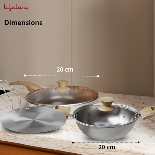 Lifelong Stainless Steel Triply Combo