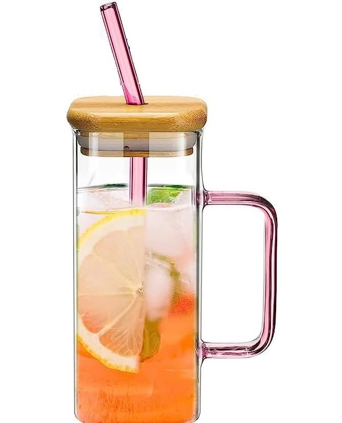 Reusable Glass Tumbler with Wooden