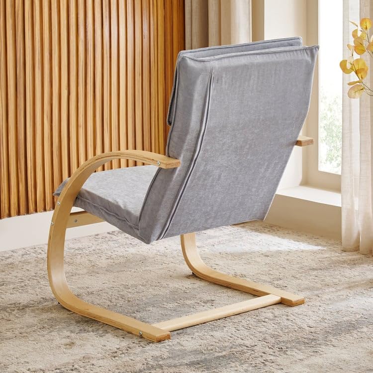 Home Centre Paulo Fabric Accent Chair - Grey - Image 4