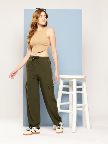 Aarika Womens Casual Wear Black Colour Solid Crep Cargo Pant - Image 4