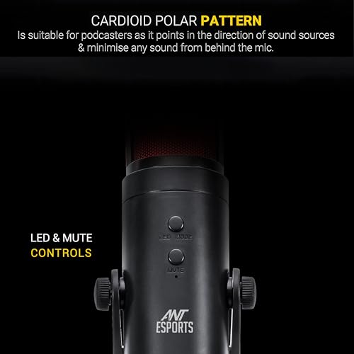 Ant Esports WENTE 220 USB Unidirectional Microphone - Black - Image 4