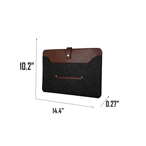 OON Felt Laptop Sleeve - Protective-13 Inch-Black - Image 4