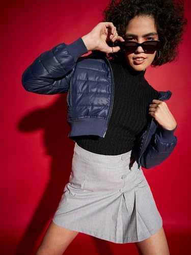 SASSAFRAS Women Hooded Crop Bomber Jacket - Image 2