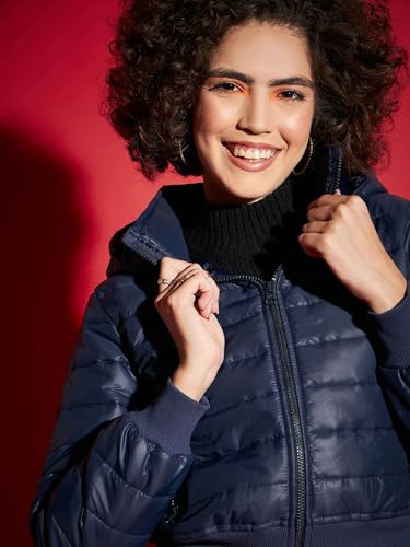 SASSAFRAS Women Hooded Crop Bomber Jacket - Image 5