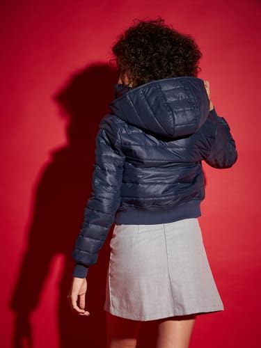 SASSAFRAS Women Hooded Crop Bomber Jacket - Image 6
