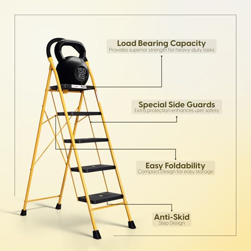 Houza 5-Step Foldable Steel Ladder