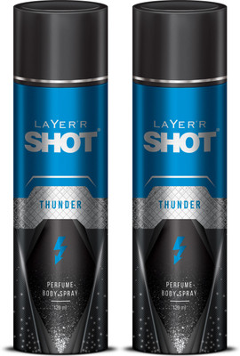 LAYER'R Shot Thunder Deodorant Spray - For Men(240 ml, Pack of 2) - Image 2