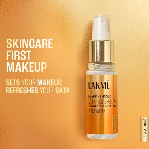 Lakme Makeup+Skincare VitC Superglow Skin Perfecting Makeup Fixer 60ml - Image 4