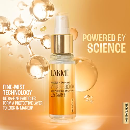 Lakme Makeup+Skincare VitC Superglow Skin Perfecting Makeup Fixer 60ml - Image 5