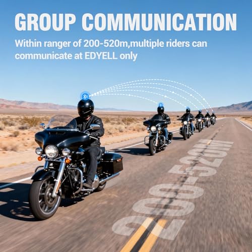EDYELL A1 Motorcycle Bluetooth Headsets,Smart