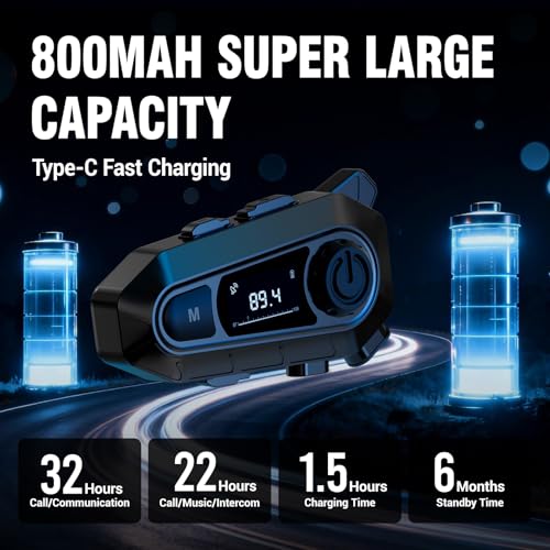 EDYELL A1 Motorcycle Bluetooth Headsets,Smart