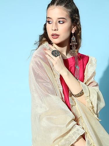 Women Rangpreet Pink Embroidered Straight