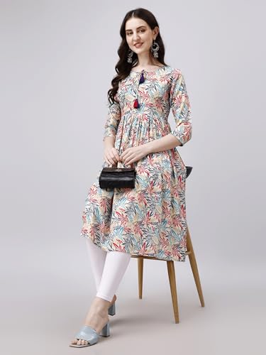 OBF Women's Rayon Printed Anarkali Kurti_Multicolour - Image 2