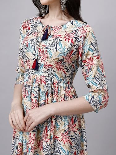 OBF Women's Rayon Printed Anarkali Kurti_Multicolour - Image 5