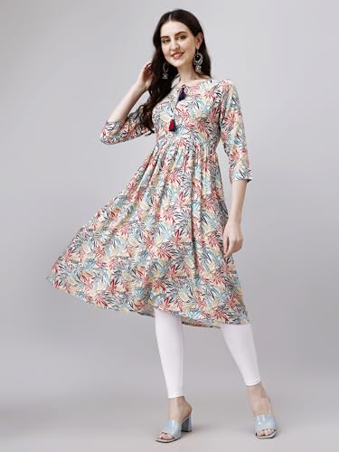OBF Women's Rayon Printed Anarkali Kurti_Multicolour - Image 6